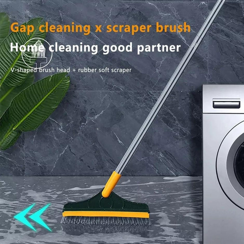 2 in 1 Floor Scrub Brush with Rotating Long Handle
