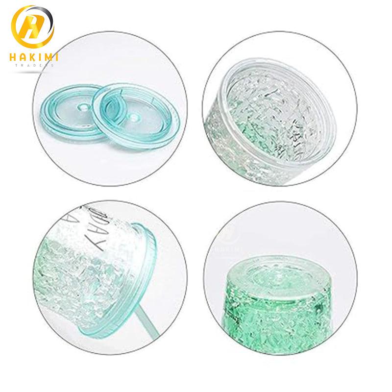 Acrylic Double Walled Travel Glass with Lid and Straw