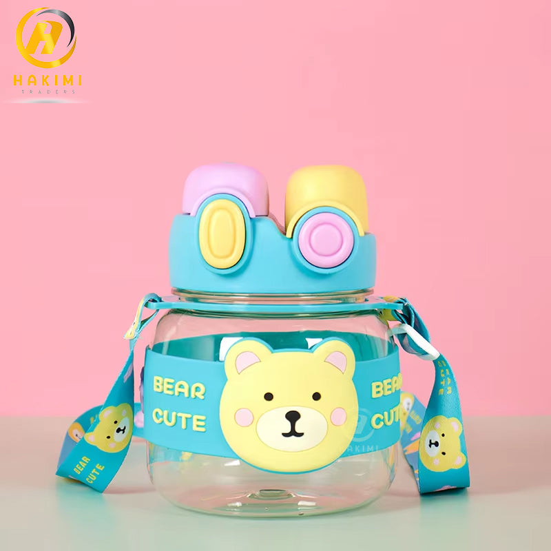 Cloud Bear Water Bottle With Stap n Straw