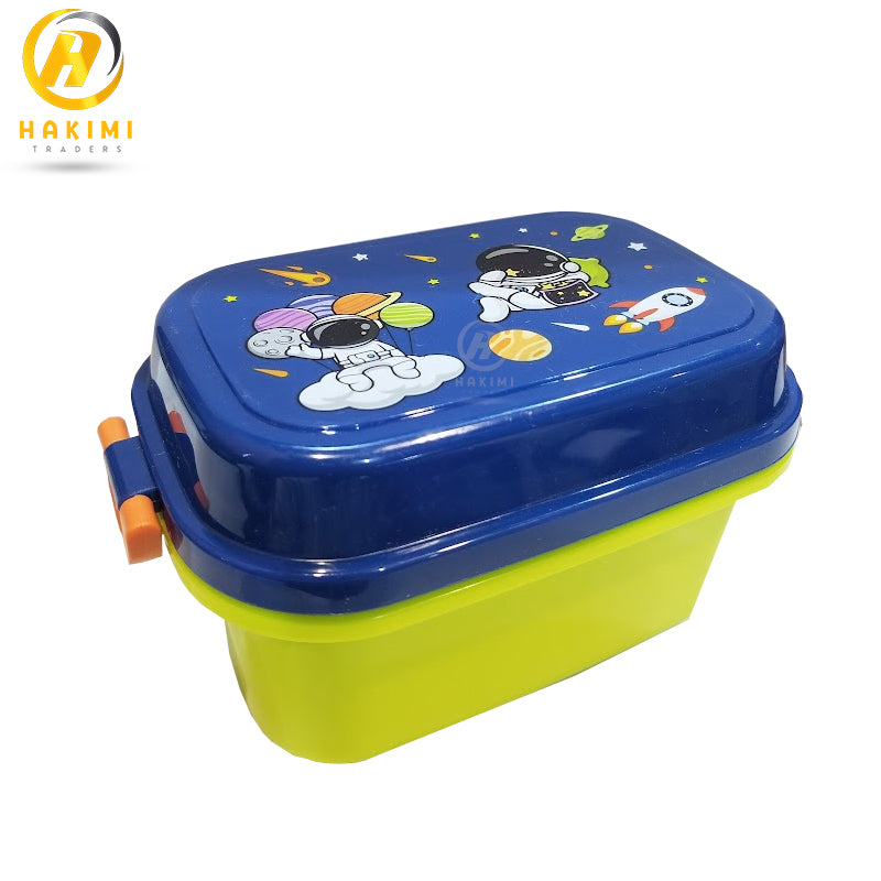 Cartoon Printed Double-Layer Lunch Box/ Bento Box with Spoon