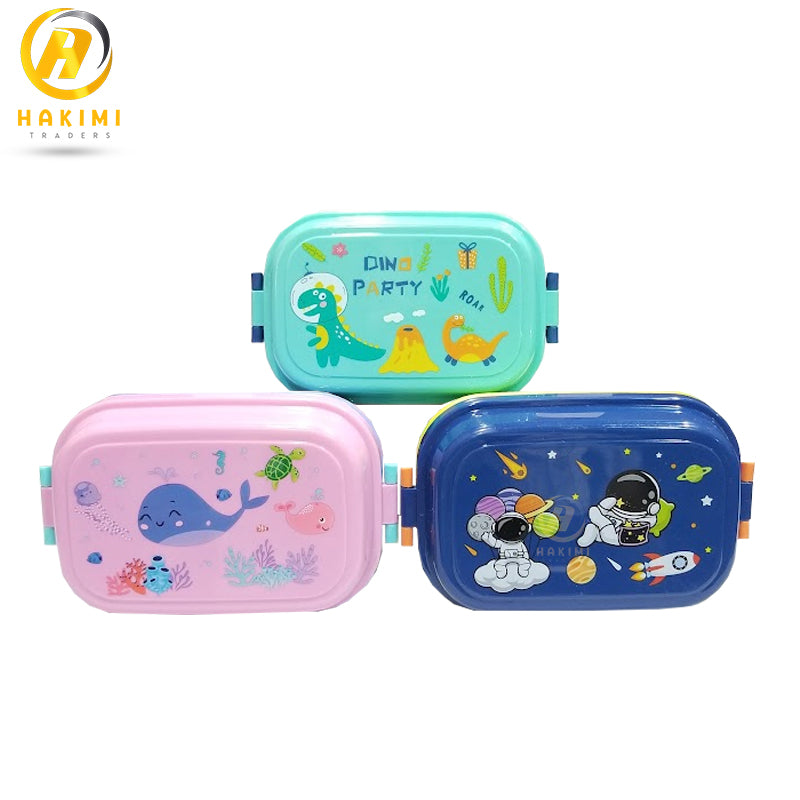 Cartoon Printed Double-Layer Lunch Box/ Bento Box with Spoon