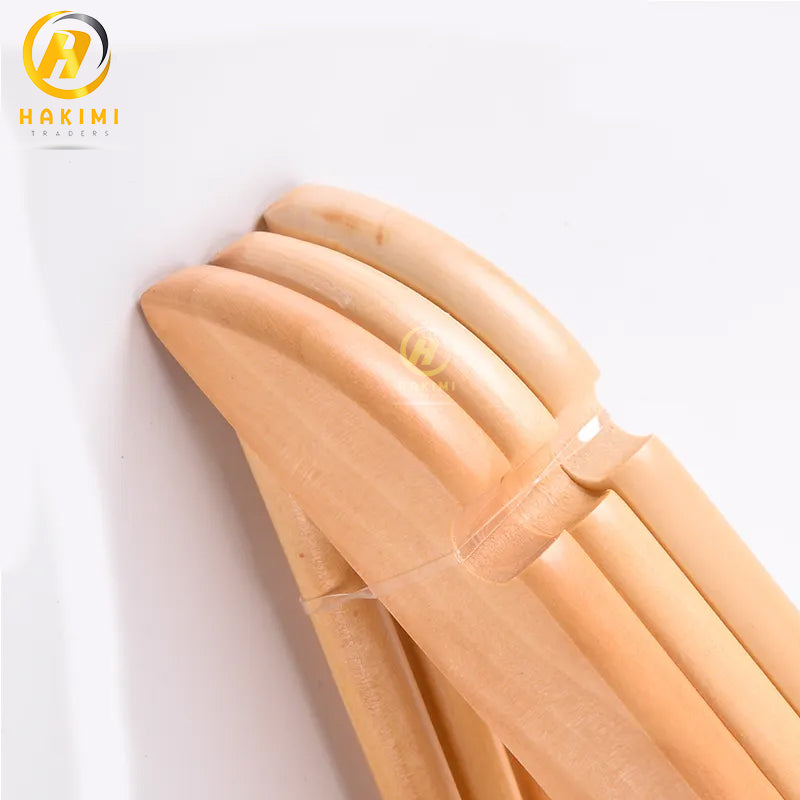 Pack of 3- Wooden Cloth Hangers with anti-slip Pant Hanging Bar and 360 Rotating Neck