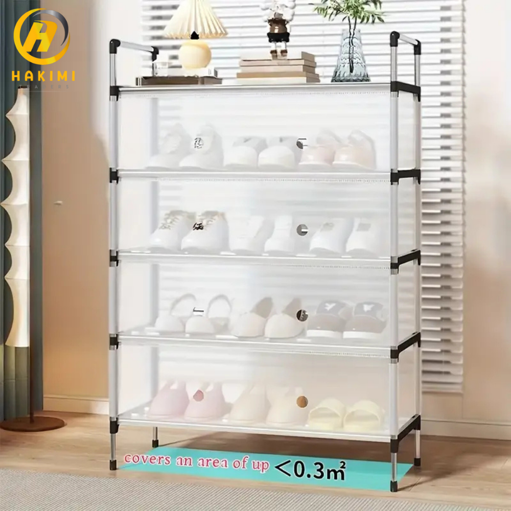 Stainless Steel Transparent Multi-Layer Shoes Stand / Shoe Organizer Rack