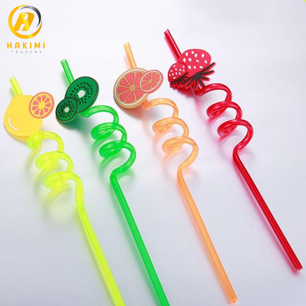 Twisted reusable fuit style straws