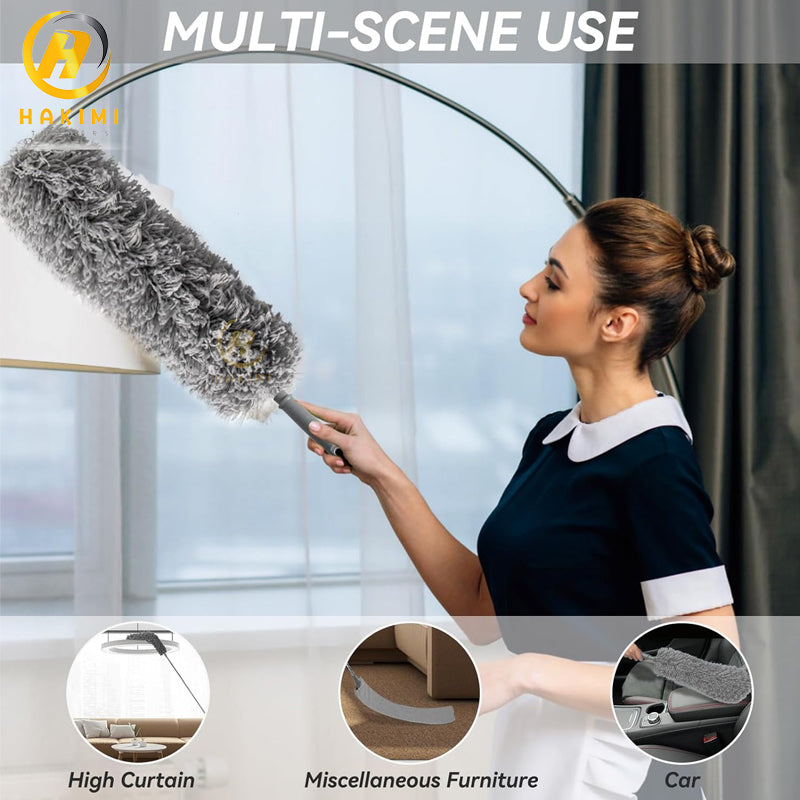 3pcs Microfiber Cleaning Brush with 100 inch Long Handle Duster