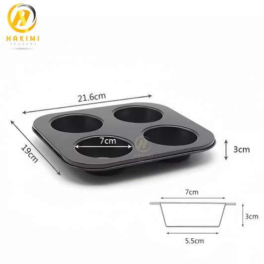 Muffin Cup Cake Mould Non-Stick (4 cavity)