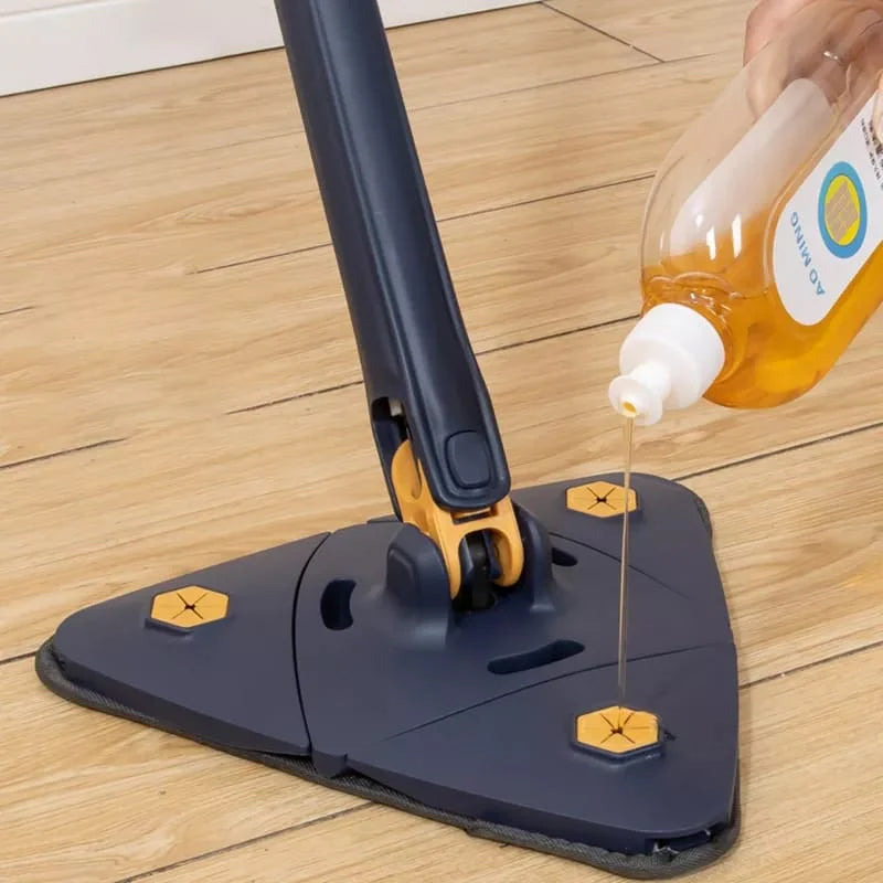 360° Rotatable Triangle Adjustable Cleaning Mop with Long Handle and Twist Squeeze