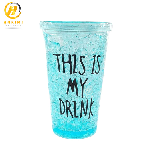 Acrylic Double Walled Travel Glass with Lid and Straw