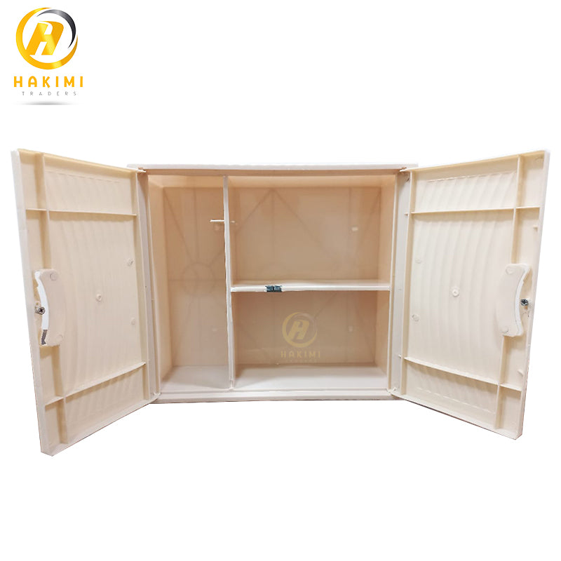 Plastic Bathroom Cabinet Two Door Washroom Cabinet for Organizing Bathroom Accessories