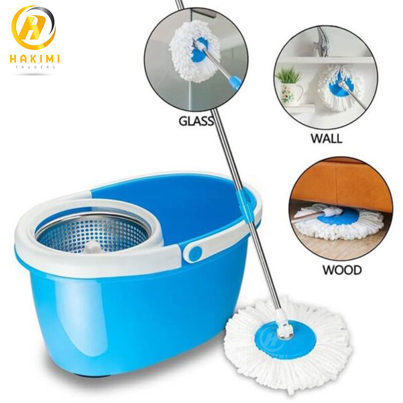 Rotating Spin Mop 360 with Bucket & Wheels-Easy Spin Magic Mop-  Microfiber Home Cleaning Tools