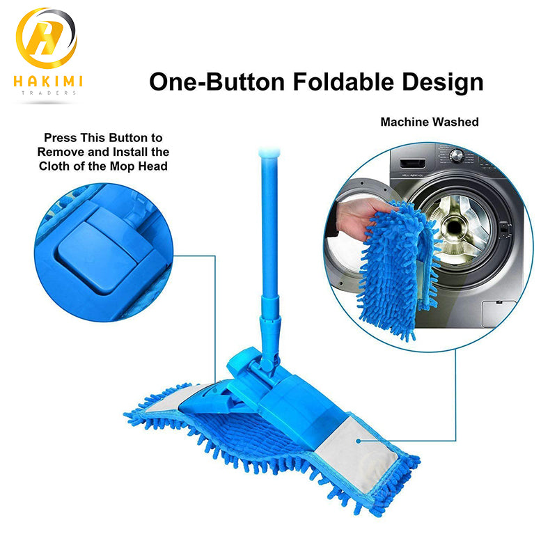 360 Degree Rotate Mop with Handle-Wet And Dry Cleaning-Flat Microfiber-Floor Cleaning Mop