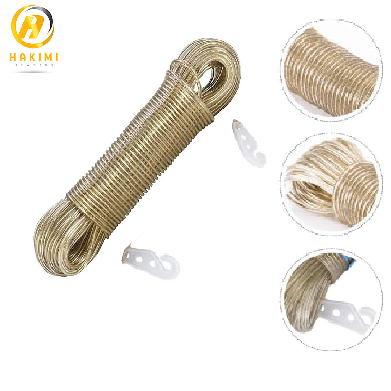 Clothes Hanging Rope, Cloth Laundry Rope, PVC Coated, Metal Seel Dryin ...