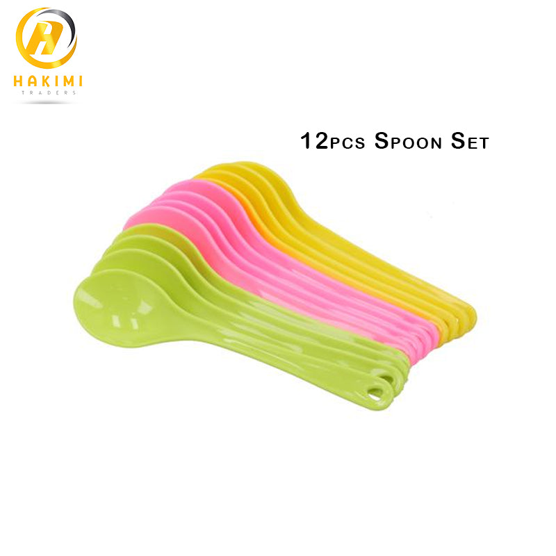 12pcs Multi-color Plastic Boutique Spoon