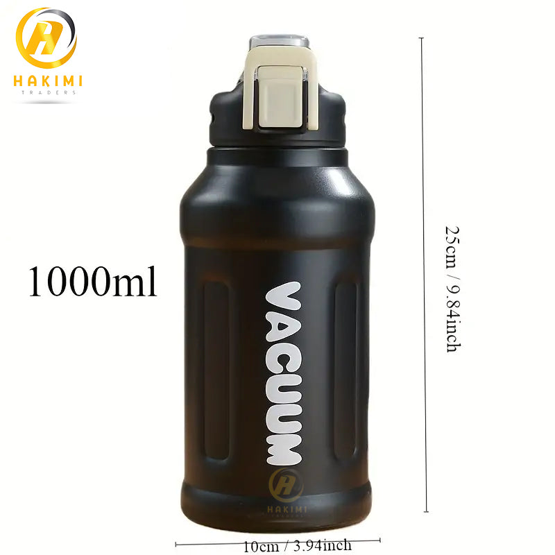 Stainless Steel Insulated Water Bottle, Vacuum-Insulated, With Straw