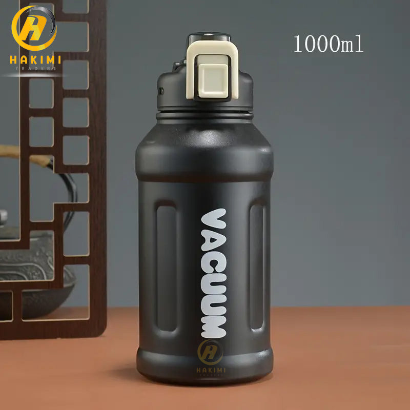 Stainless Steel Insulated Water Bottle, Vacuum-Insulated, With Straw