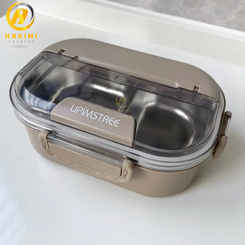 Portable Lunch Box/ Bento Box with additional Steel Shelf and Spoon