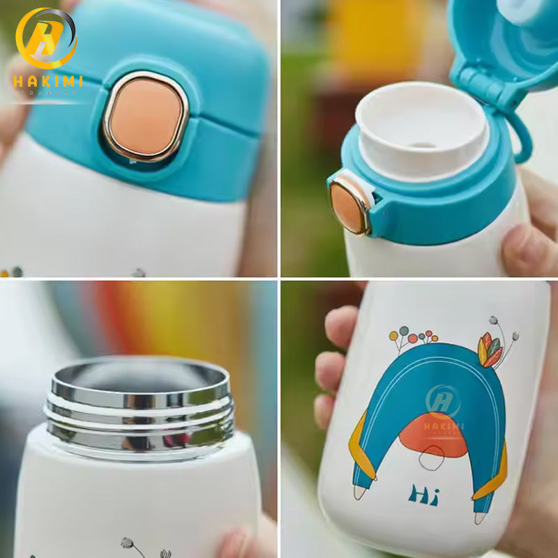 Bouncing Cartoon Stainless Steel Belly Design Water Bottle