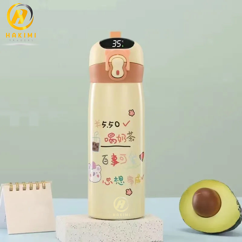 Cartoon Theme Water Bottle with LED Display