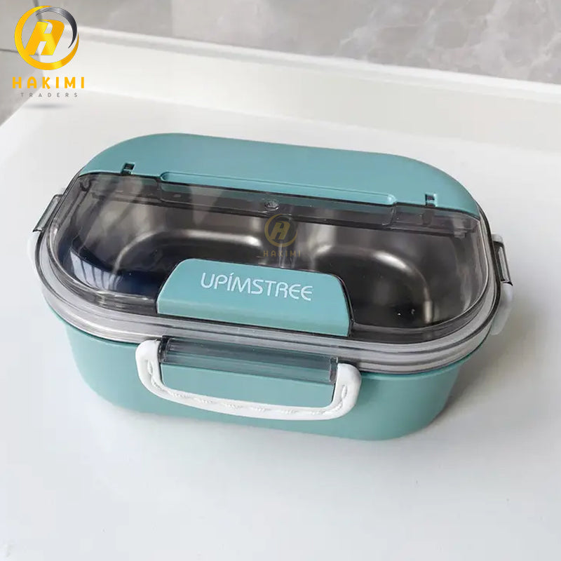 Portable Lunch Box/ Bento Box with additional Steel Shelf and Spoon