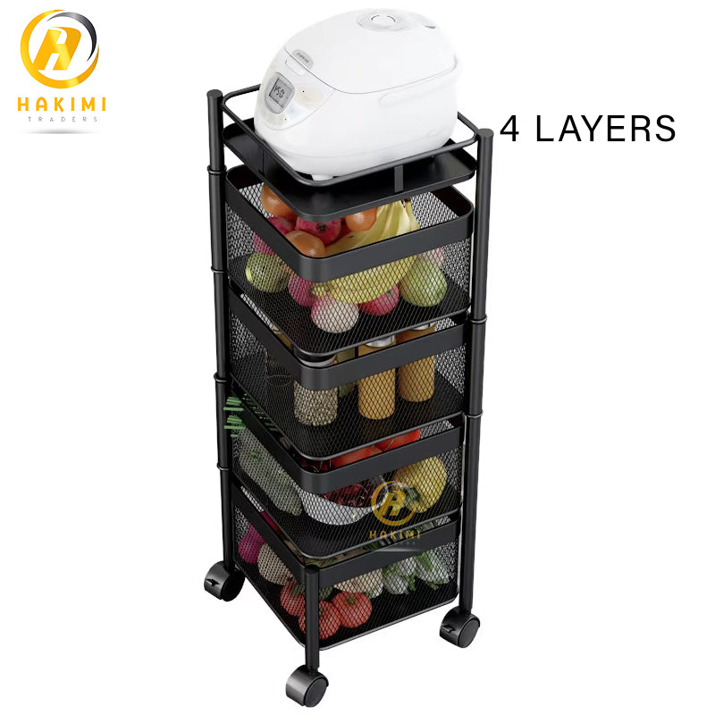 Square Vegetable Basket & Fruit Basket Multifunctional Rotating Basket