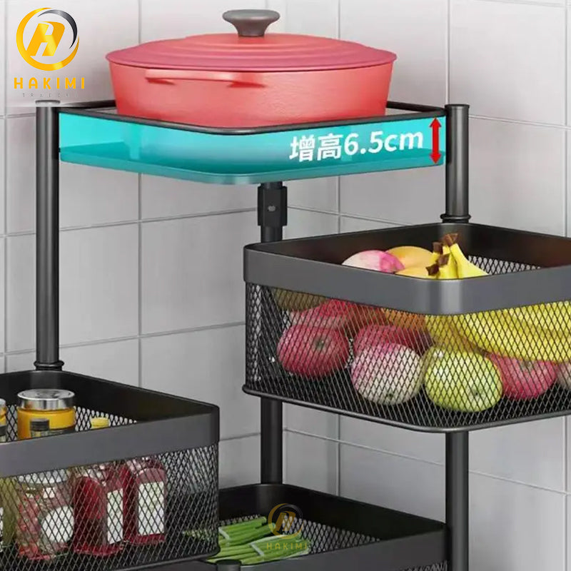 Square Vegetable Basket & Fruit Basket Multifunctional Rotating Basket