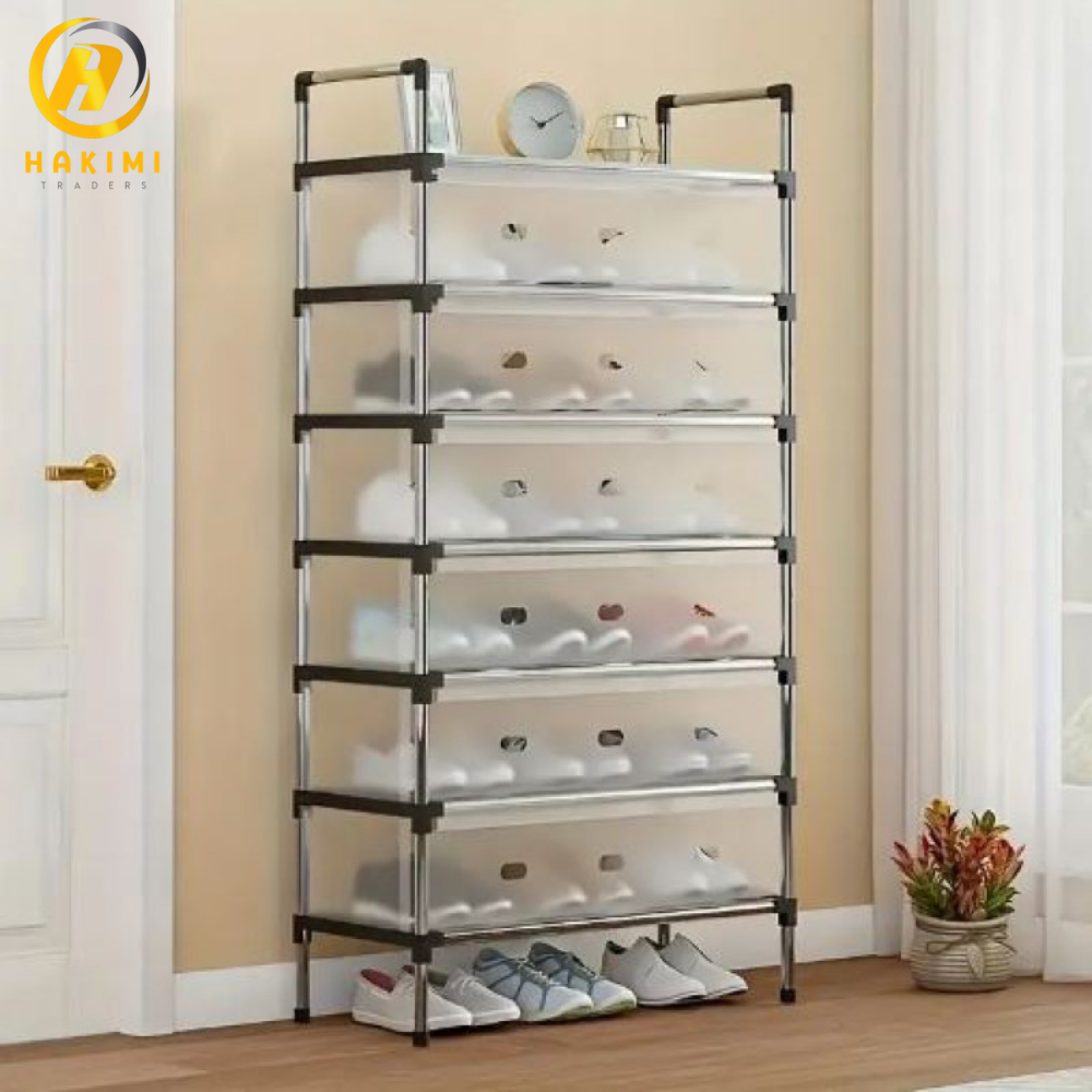 Stainless Steel Transparent Multi-Layer Shoes Stand / Shoe Organizer Rack