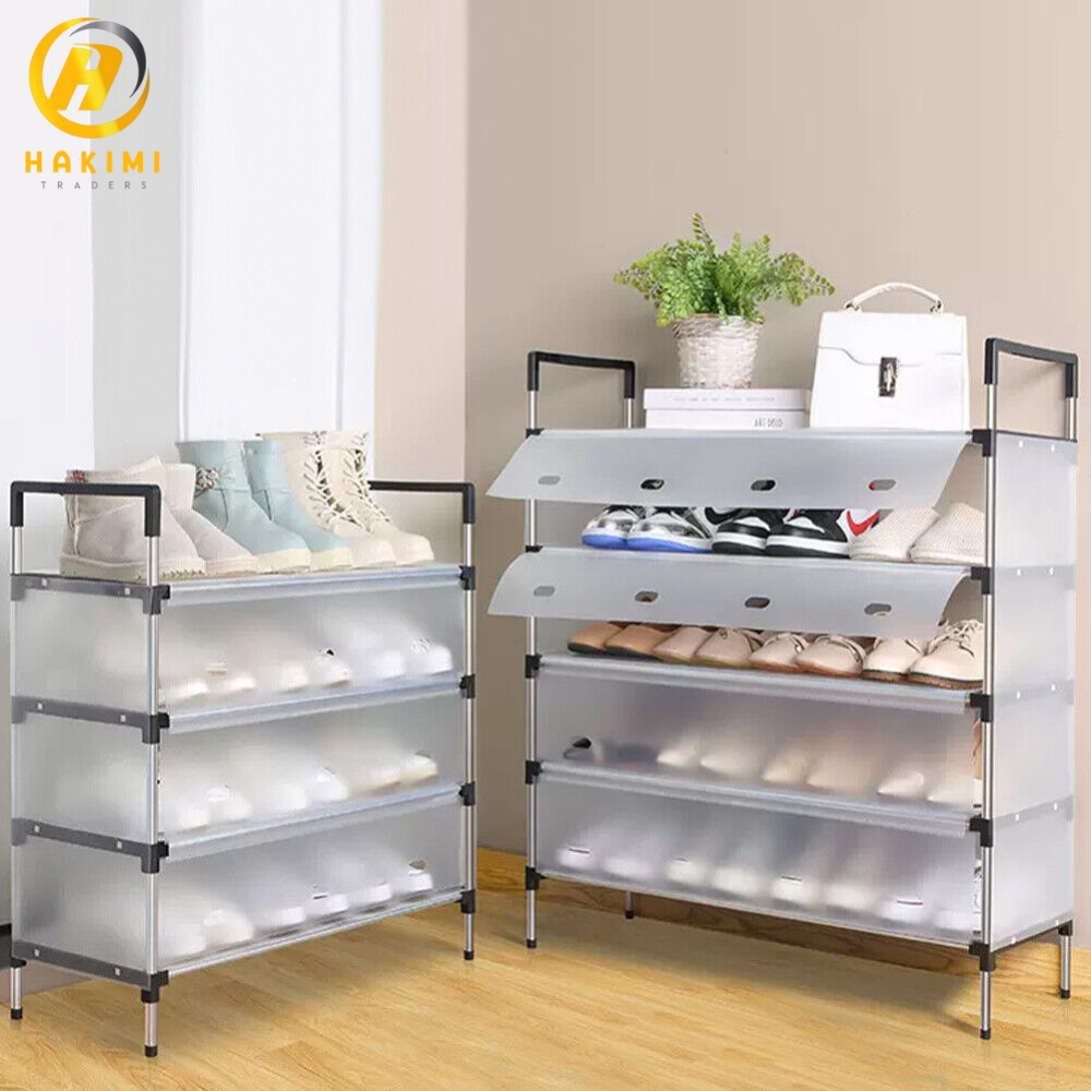 Stainless Steel Transparent Multi-Layer Shoes Stand / Shoe Organizer Rack