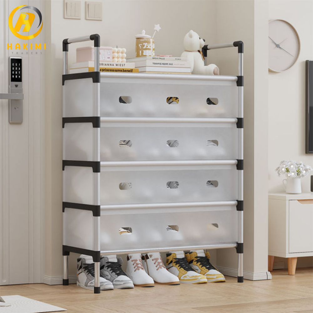 Stainless Steel Transparent Multi-Layer Shoes Stand / Shoe Organizer Rack