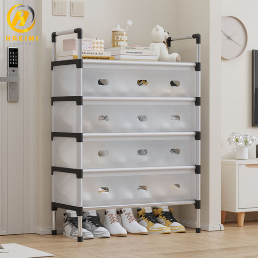 Stainless Steel Transparent Multi-Layer Shoes Stand / Shoe Organizer Rack