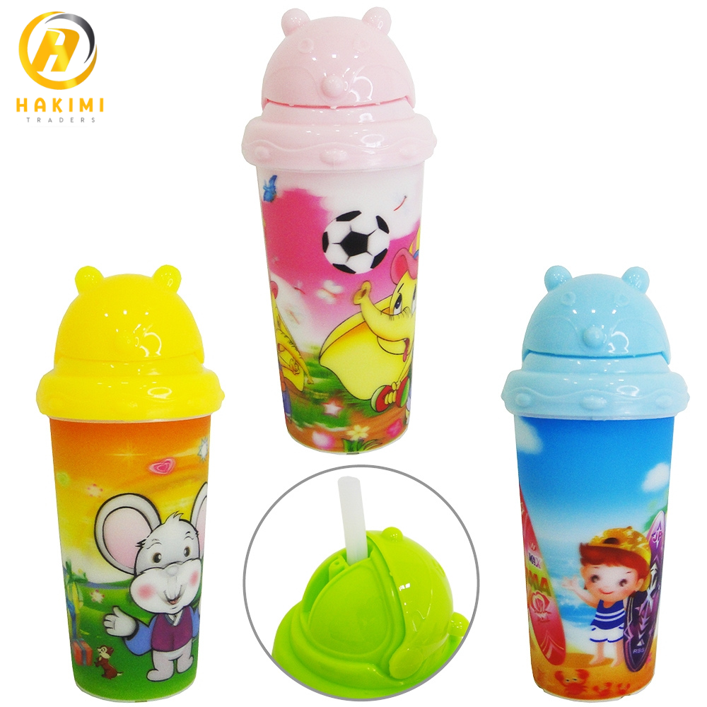 Attractive Colorful(HD Digital Print) Glass/Cup with Straw