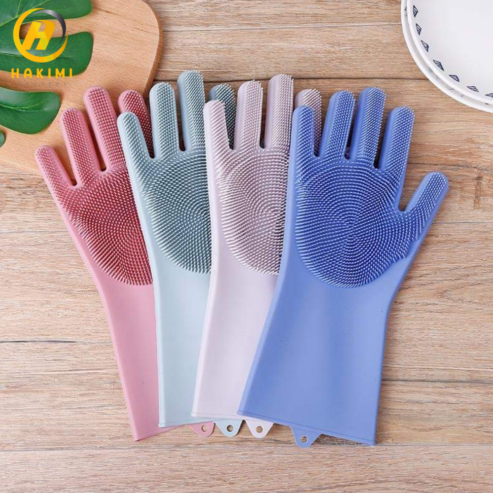 Reusable Scrub Washing Gloves – Waterproof Cleaning Gloves for Dishes & Surfaces