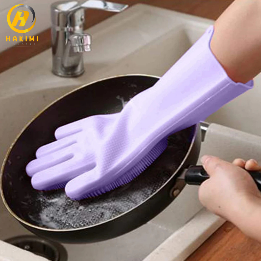 Reusable Scrub Washing Gloves – Waterproof Cleaning Gloves for Dishes & Surfaces