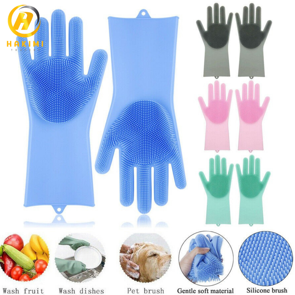 Reusable Scrub Washing Gloves – Waterproof Cleaning Gloves for Dishes & Surfaces