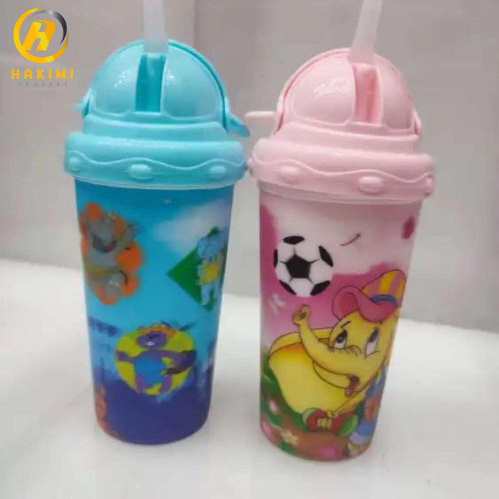 Attractive Colorful(HD Digital Print) Glass/Cup with Straw